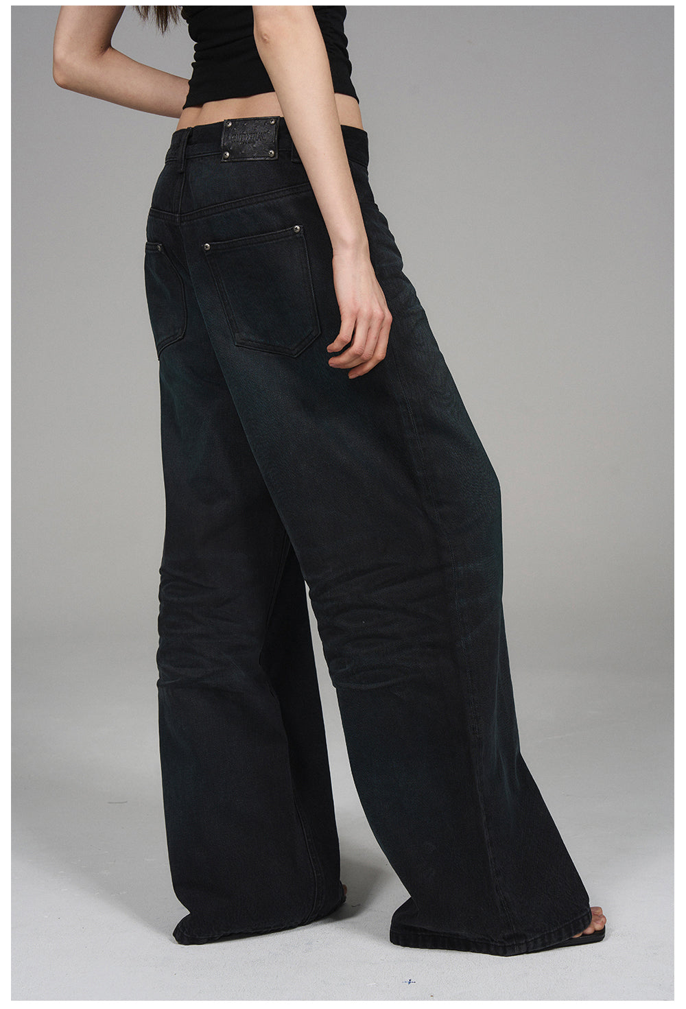 Wide-Leg Denim Pants