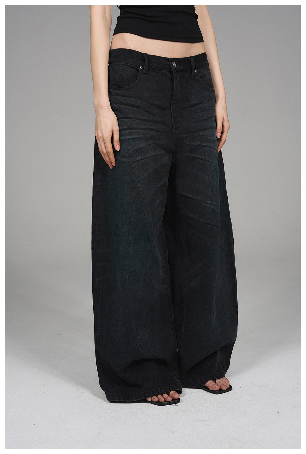 Wide-Leg Denim Pants