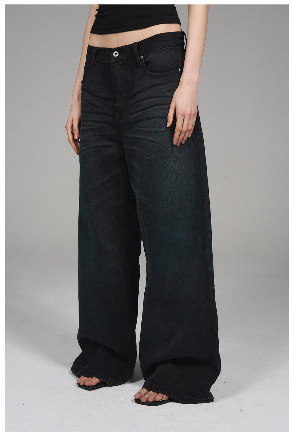 Wide-Leg Denim Pants
