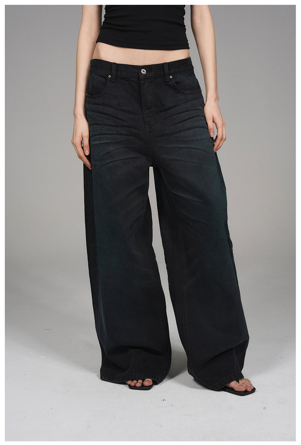 Wide-Leg Denim Pants