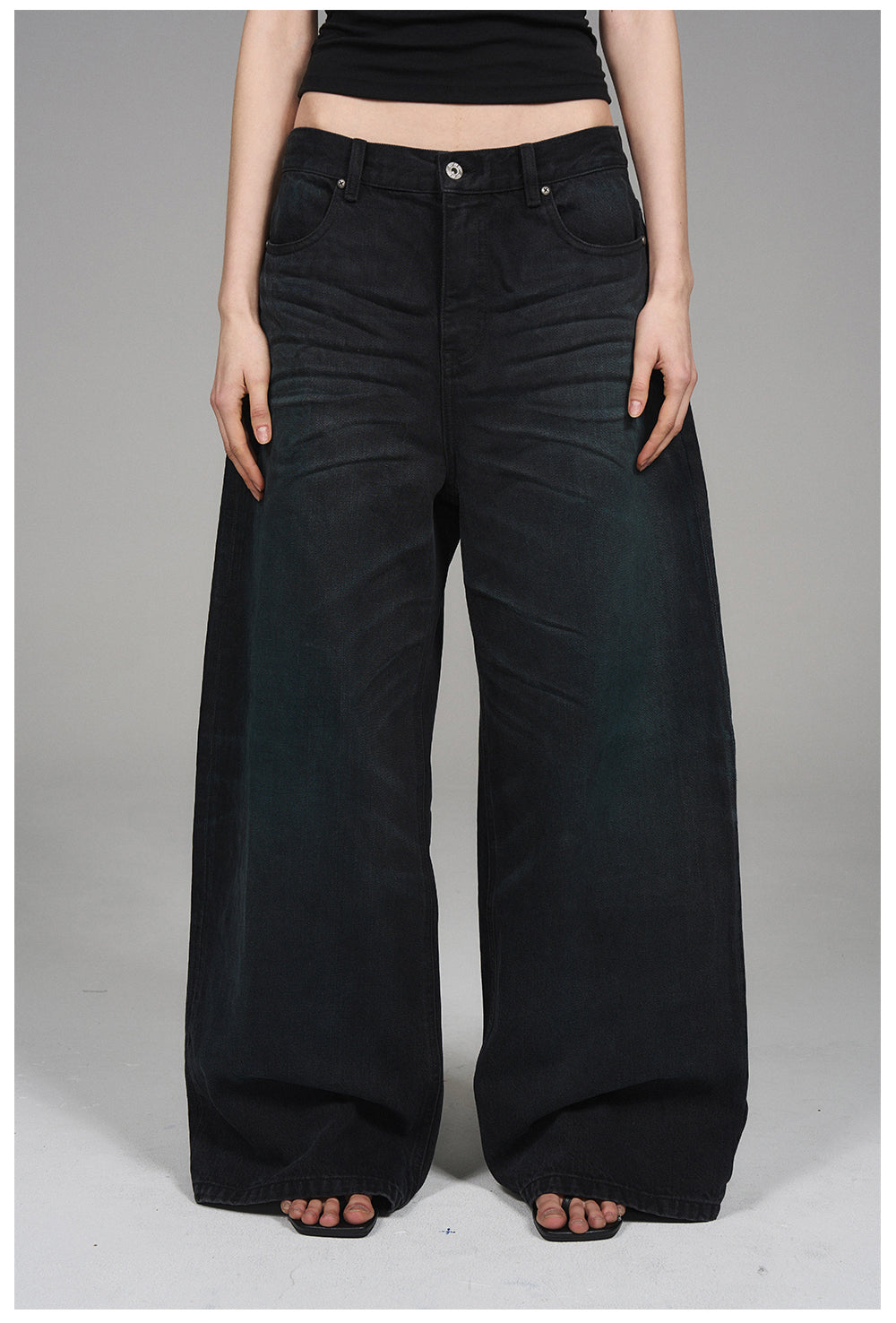 Wide-Leg Denim Pants