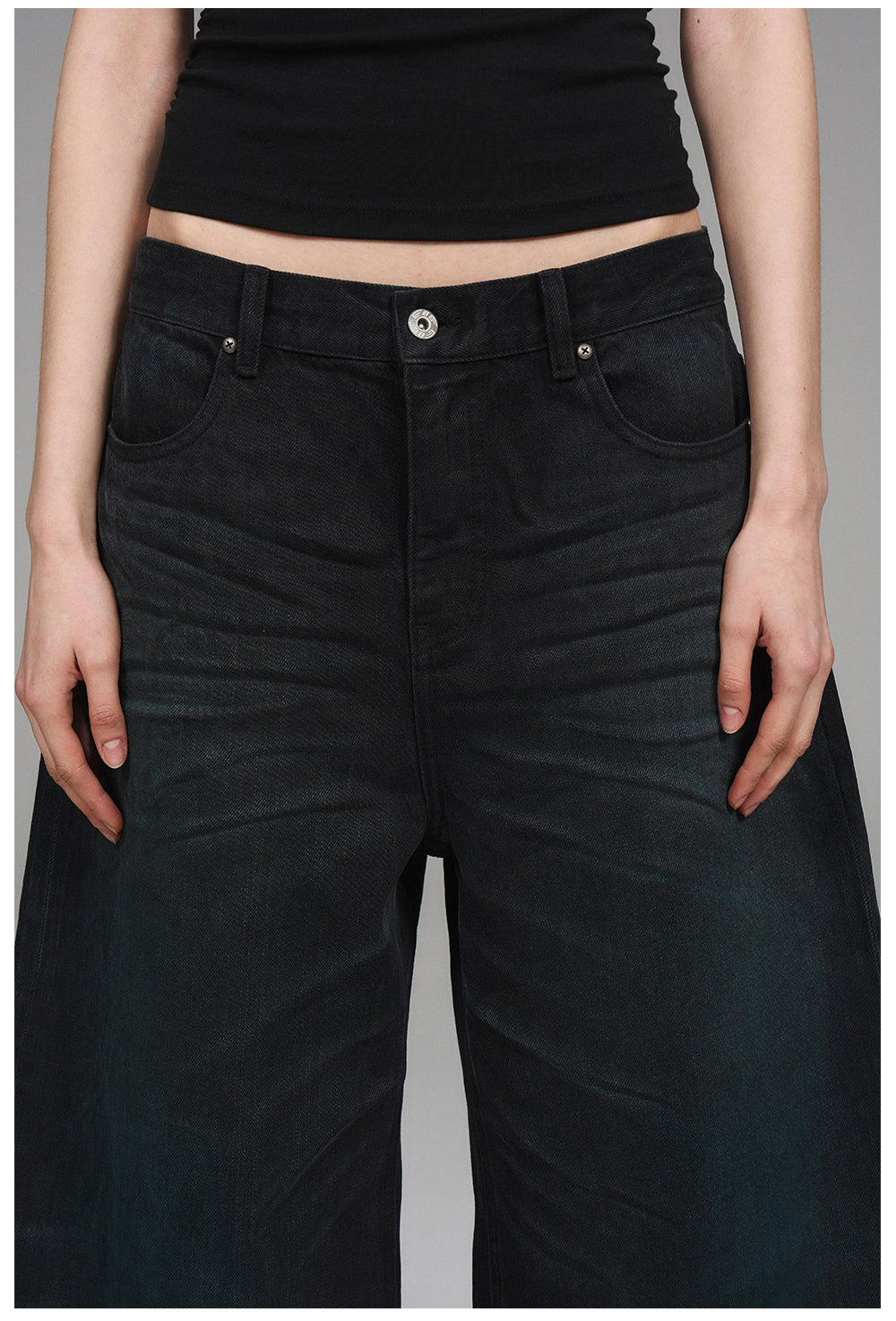 Wide-Leg Denim Pants