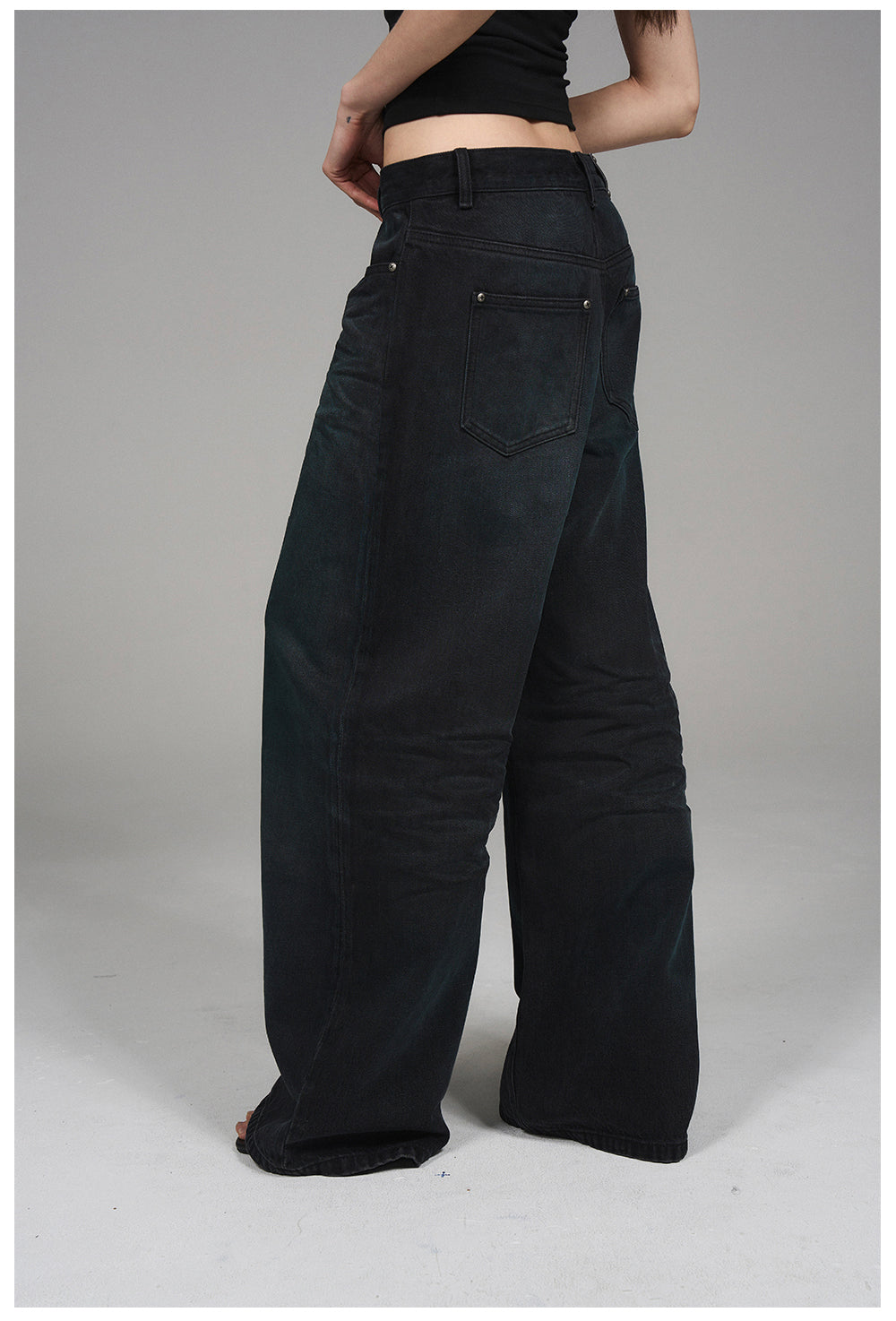 Wide-Leg Denim Pants