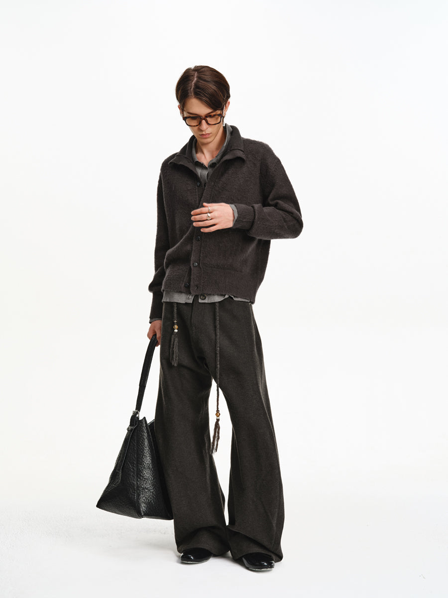 3D Cut Blend Texture Casual Pants