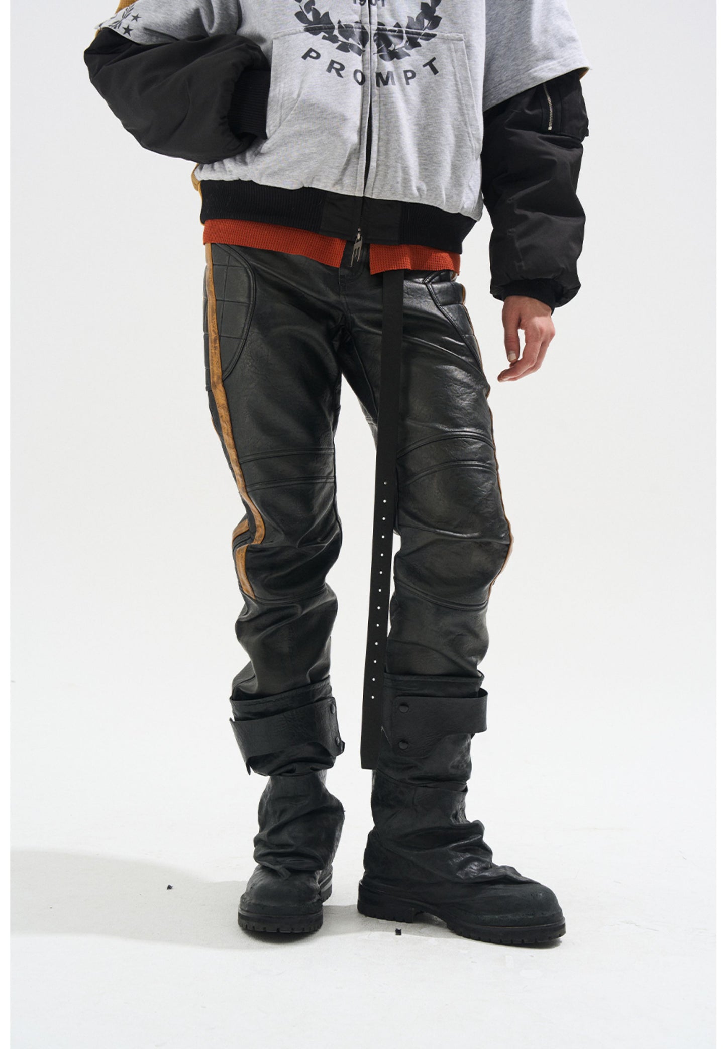 Distressed Leather Pants