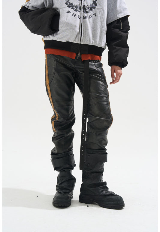 Distressed Leather Pants