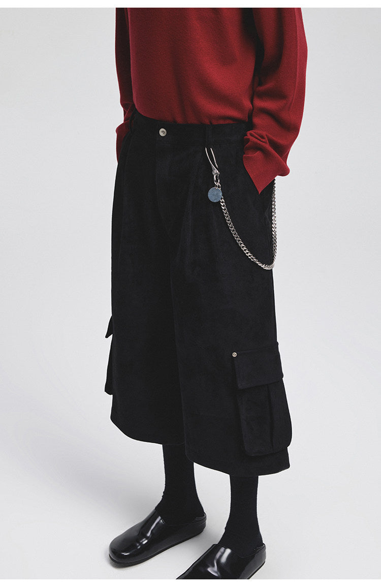 Faux Suede Cropped Shorts