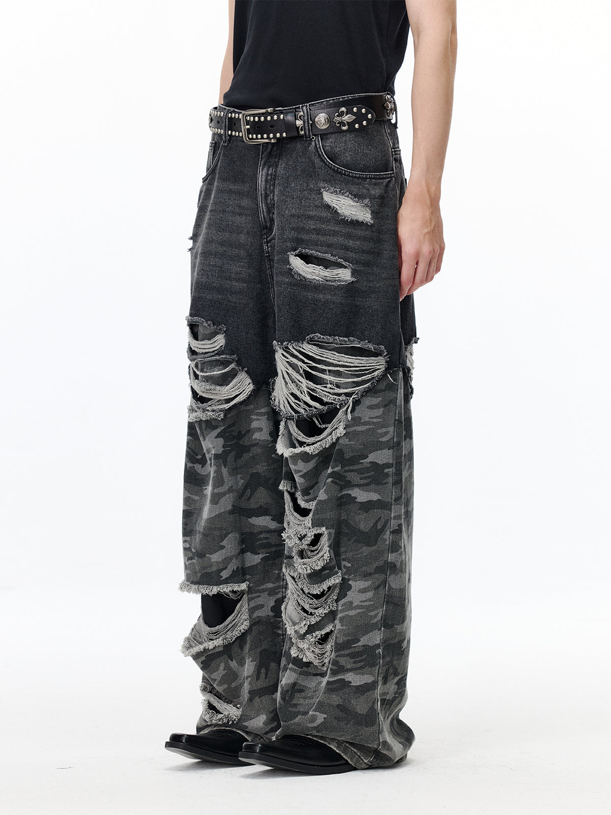 Ulti Ripped Jean Pattern Splicing Ripped Jeans – ULTIMUS