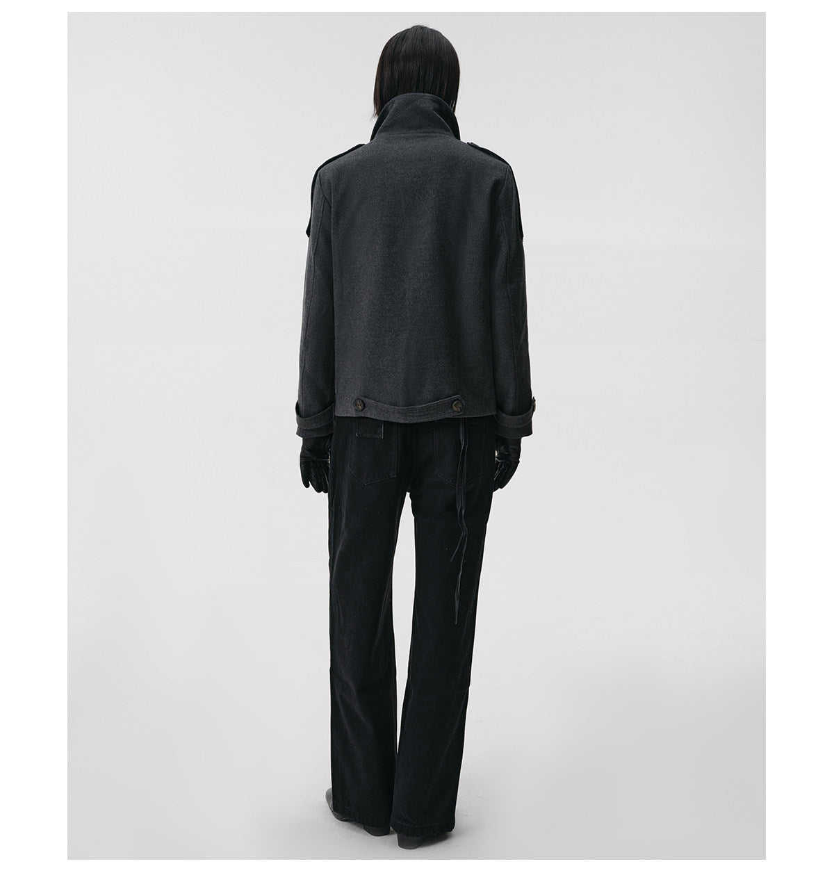 Stand-Up Collar Double-Button Jacket