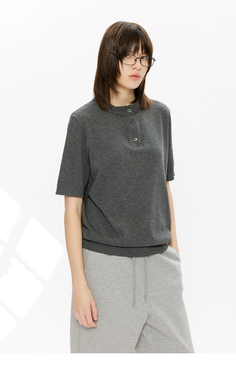 Relaxed-Fit Knit Casual Shirt