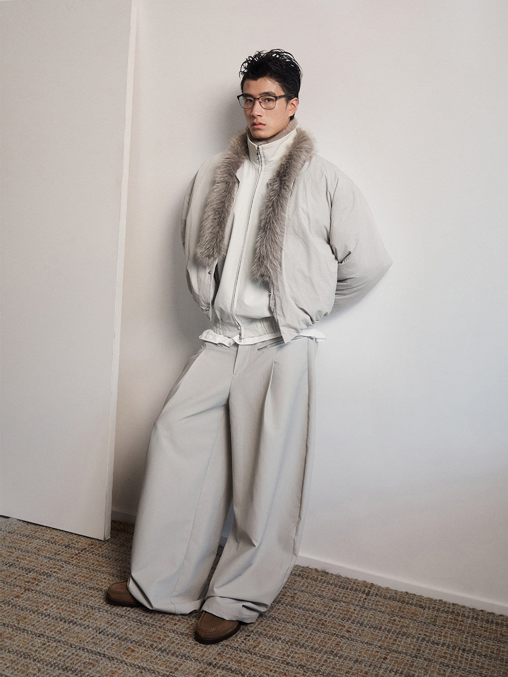 Adjustable Fur Collar Down Jacket