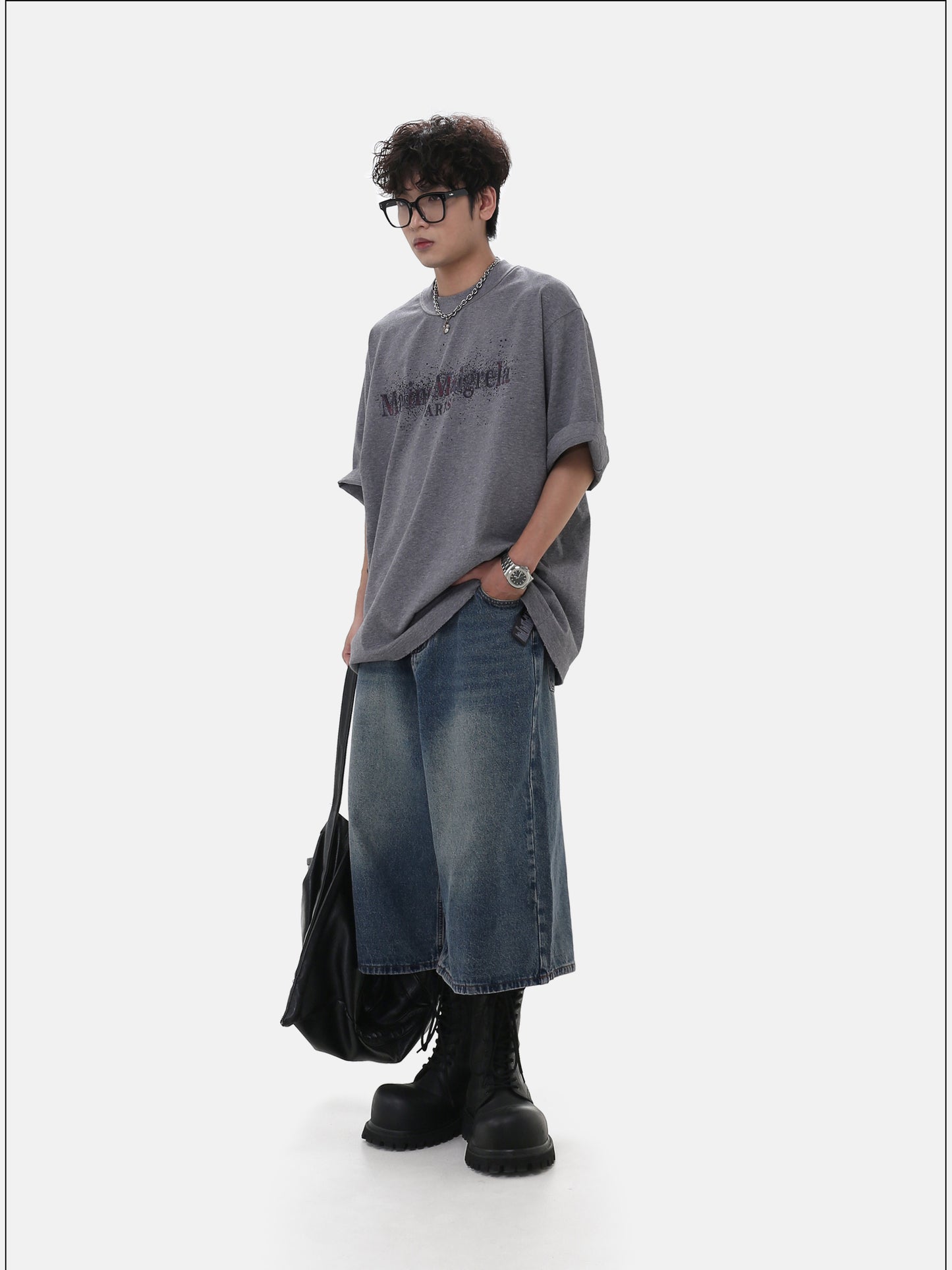 워싱 레트로 데님 반바지
