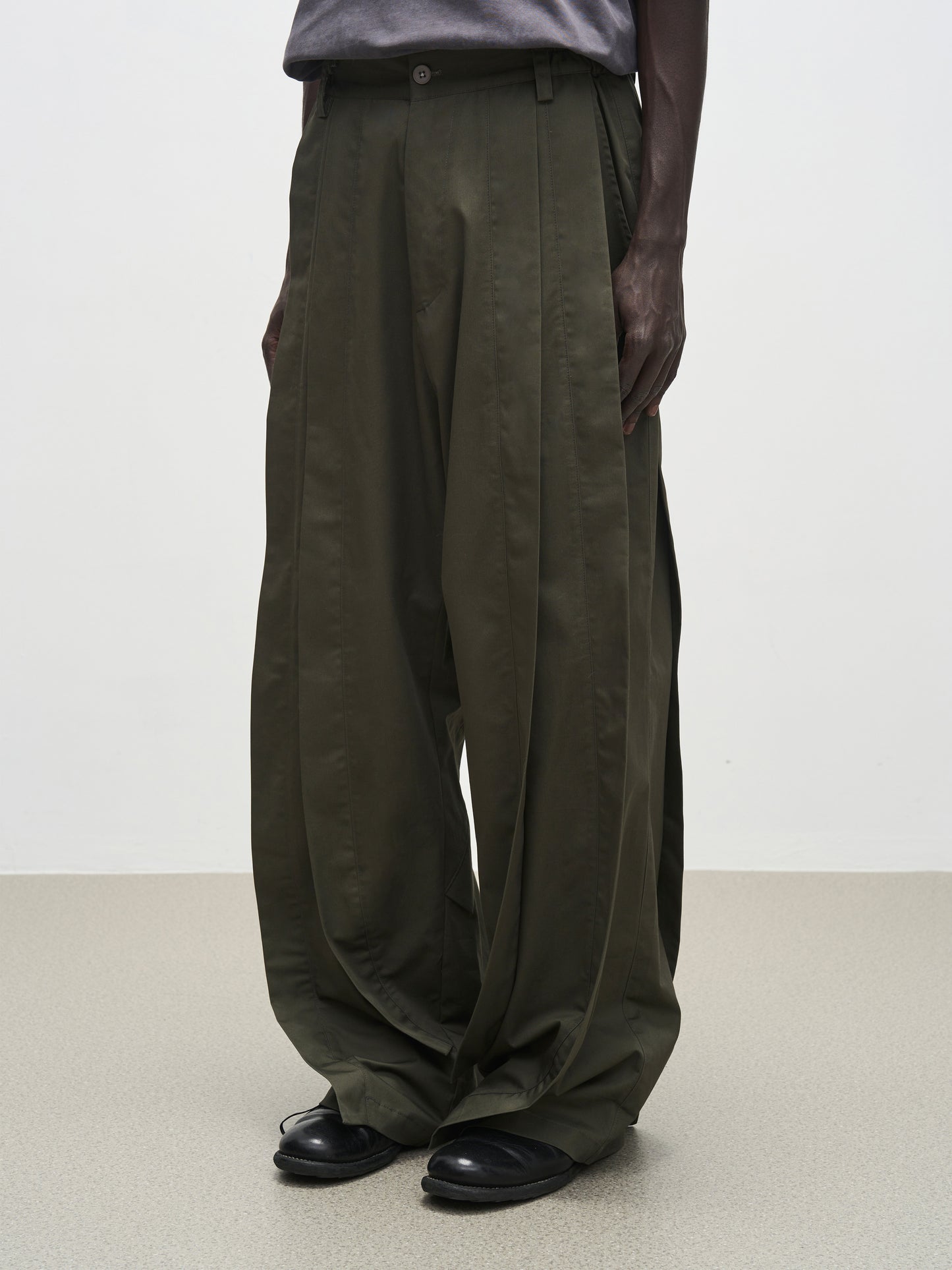 Pleated Wide Leg Casual Pants