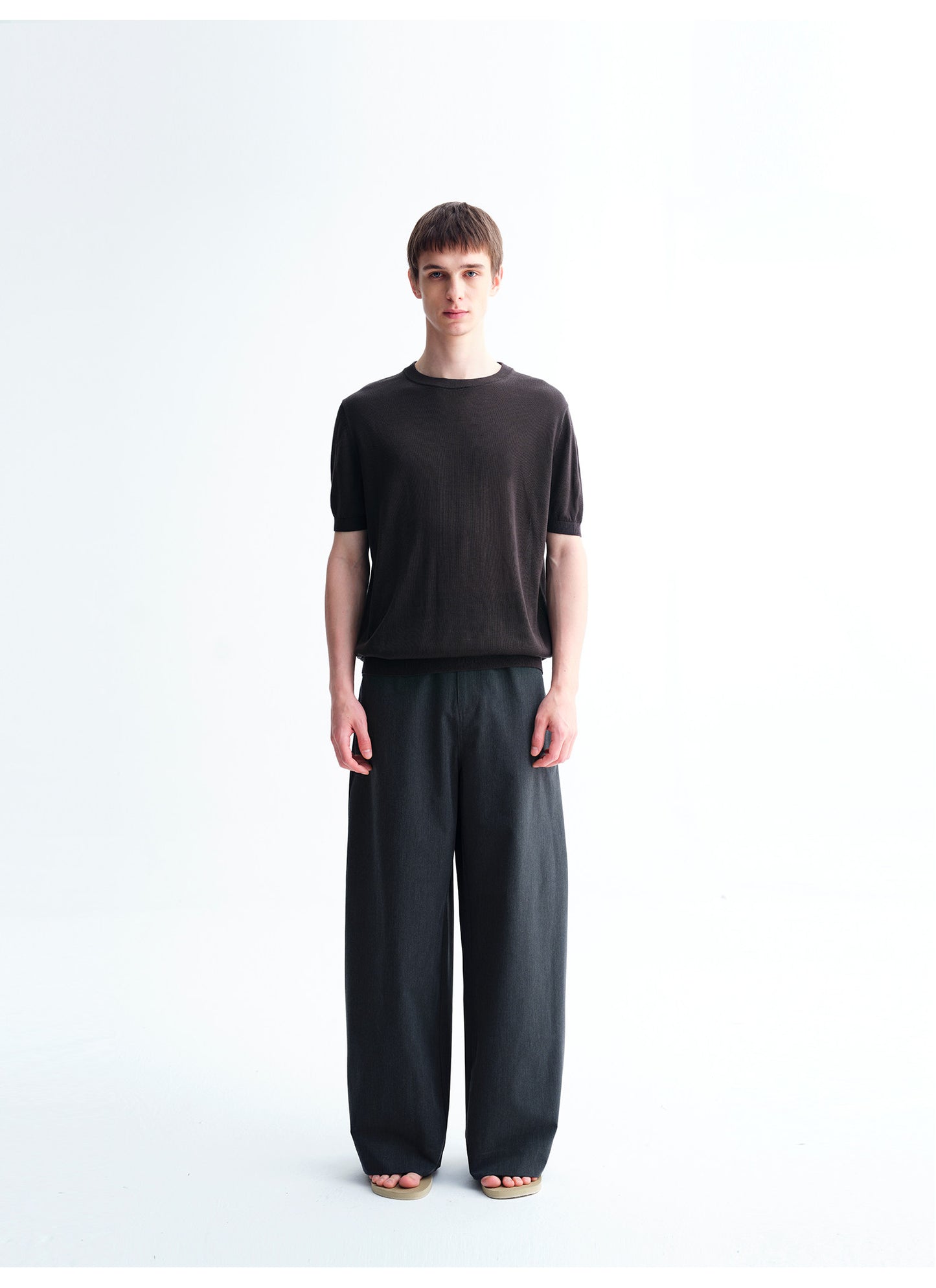 Double-Button Wide-Leg Pants
