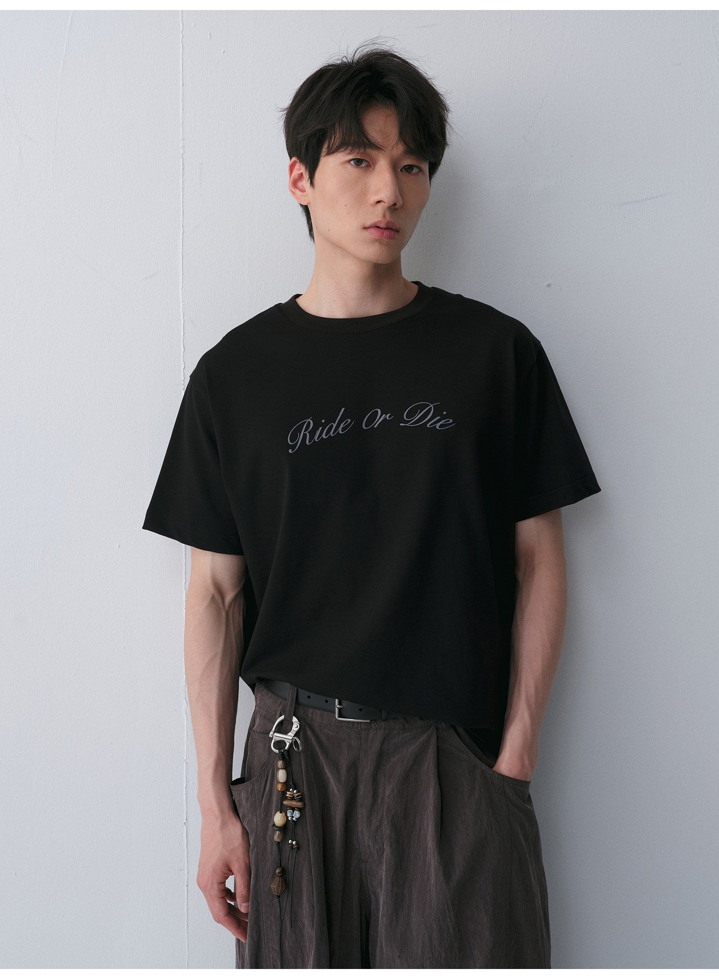 Round-Neck T-Shirt with Alphabet Print