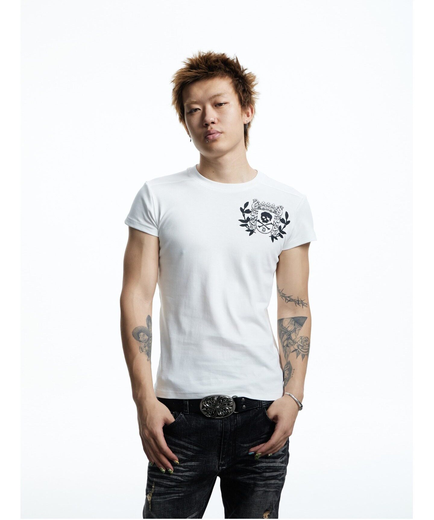 Skeleton Print  Slim-Fit T-Shirt