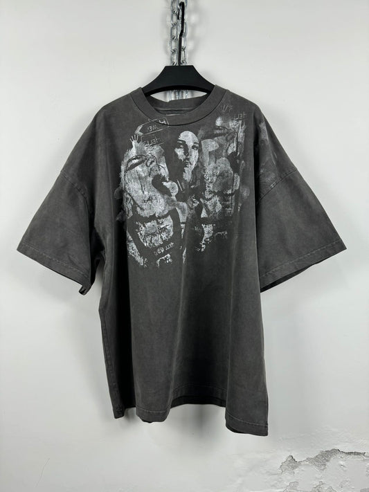 Washed Damaged Print T-Shirt