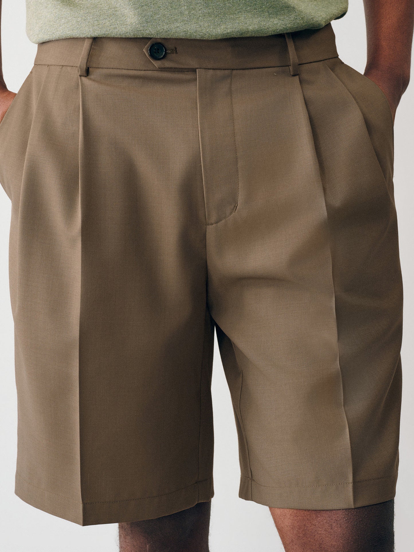 Double-Pleated Shorts