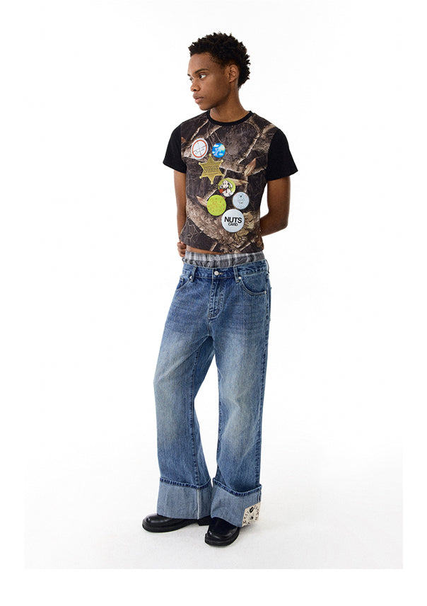 Unisex Foldover Jeans