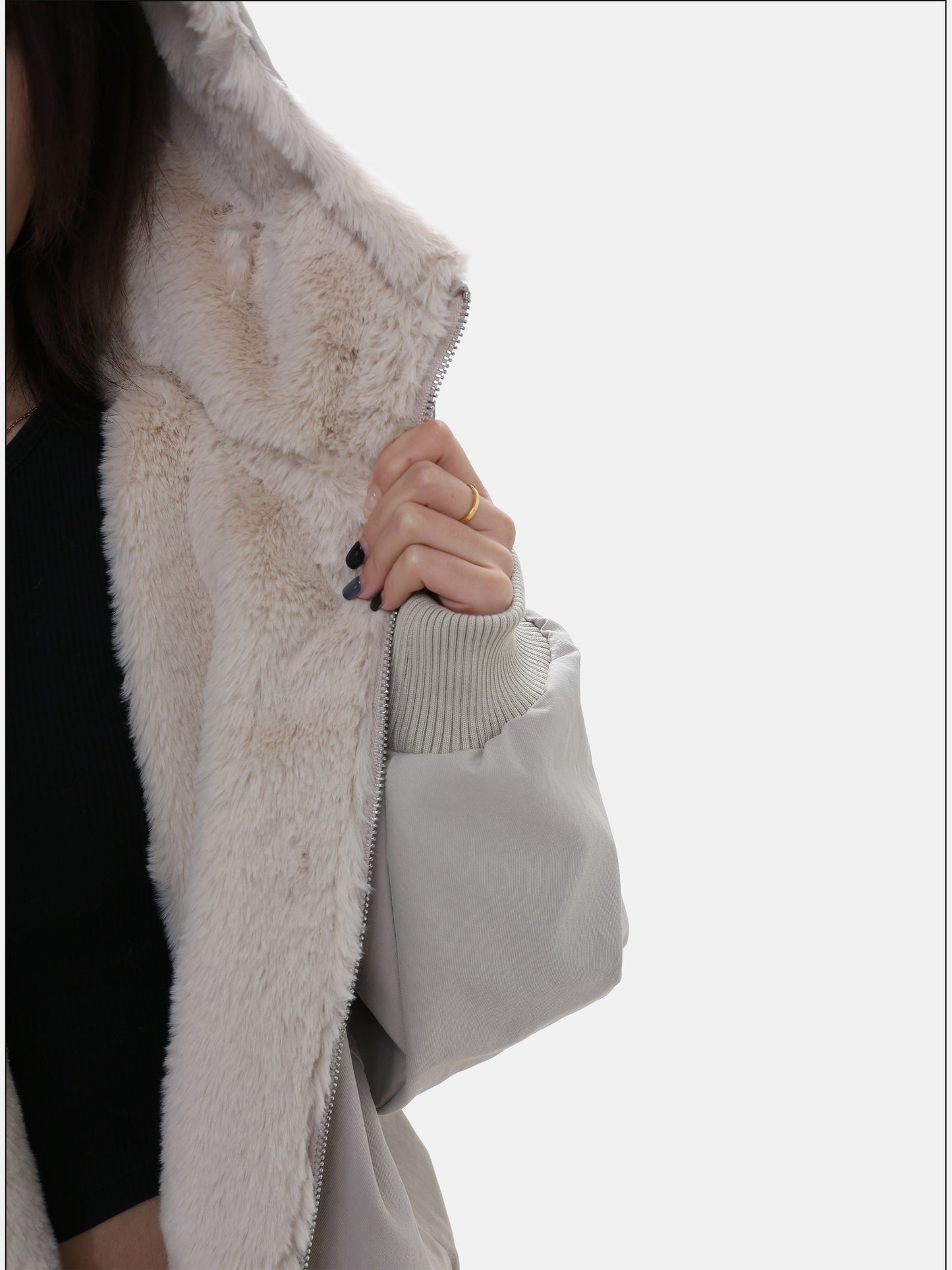 Unisex Thick Short Hooded Jacket