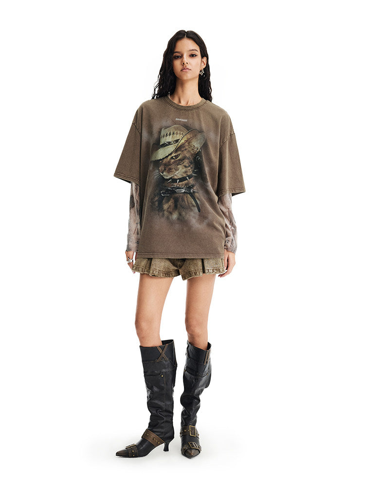 Unisex Printed Loose-Fit T-Shirt