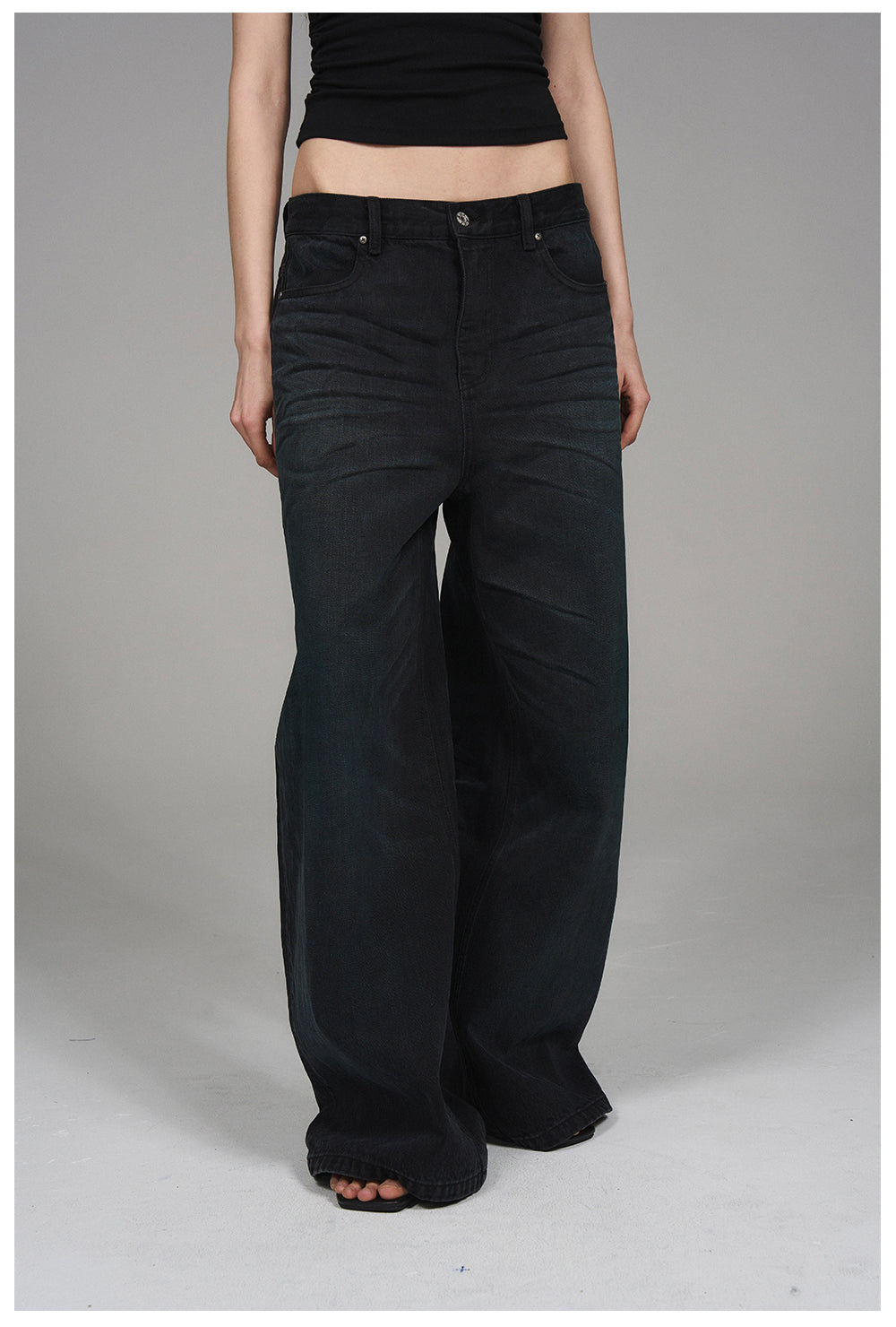 Wide-Leg Denim Pants