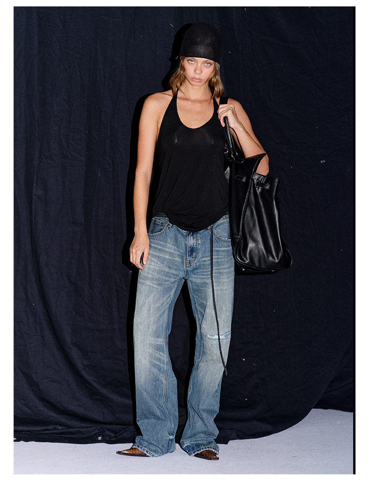 Vintage Washed Denim Jeans