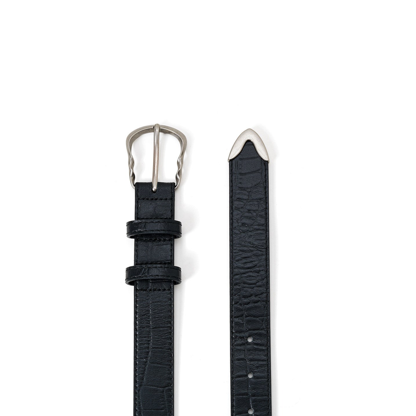 Crocodile Pattern Leather Belt
