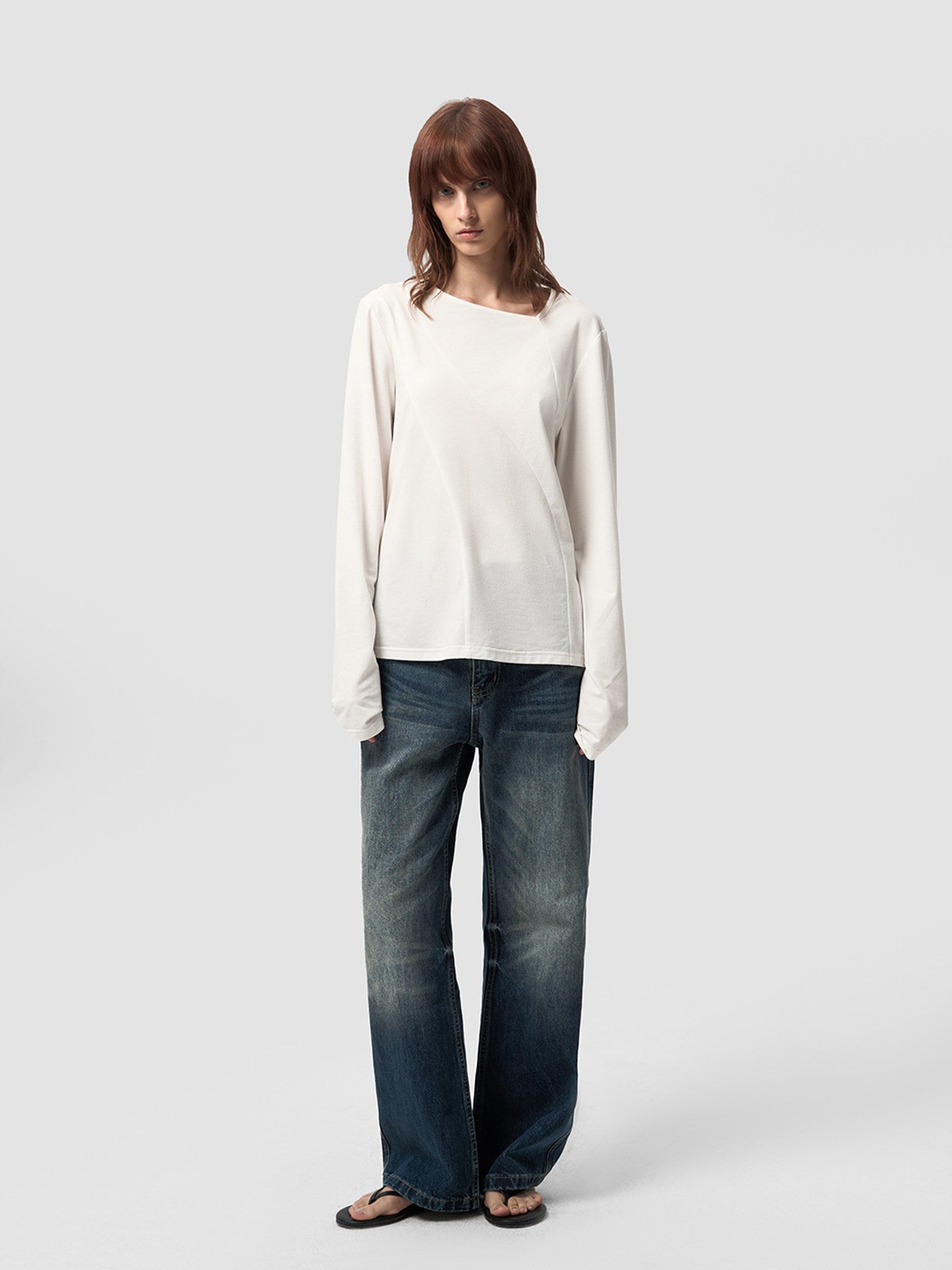 Asymmetrical Neckline T-Shirt