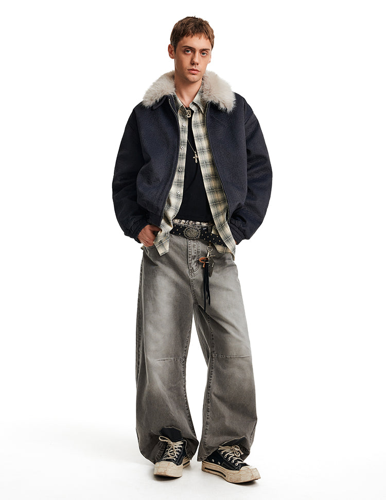 Clean Fit Fur Collar Jacket