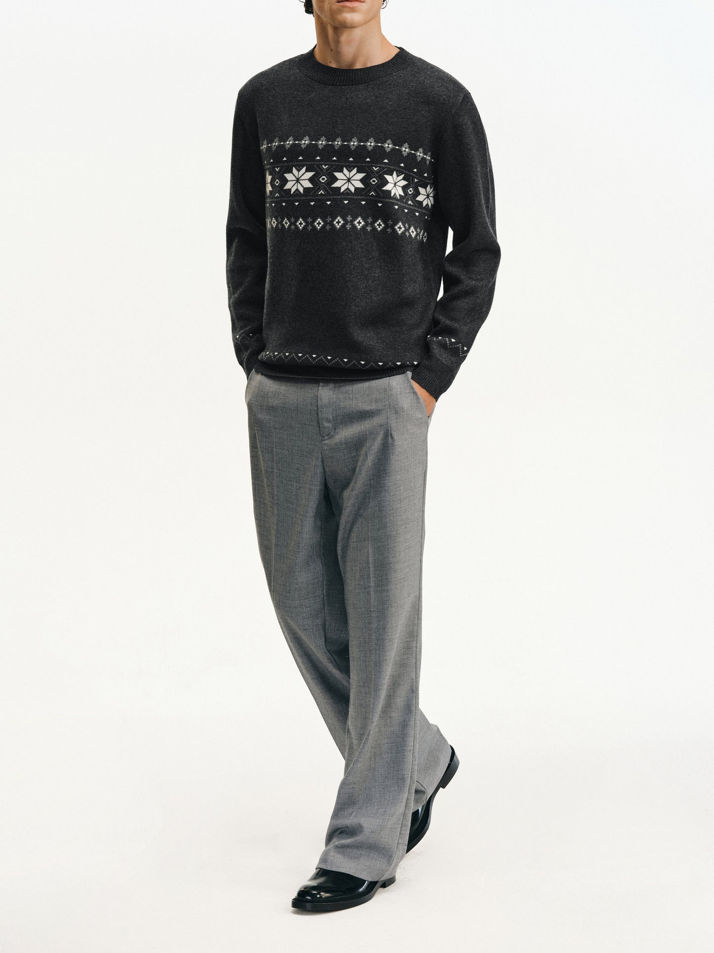 Wrinkle-Resistant Wool Casual Pants