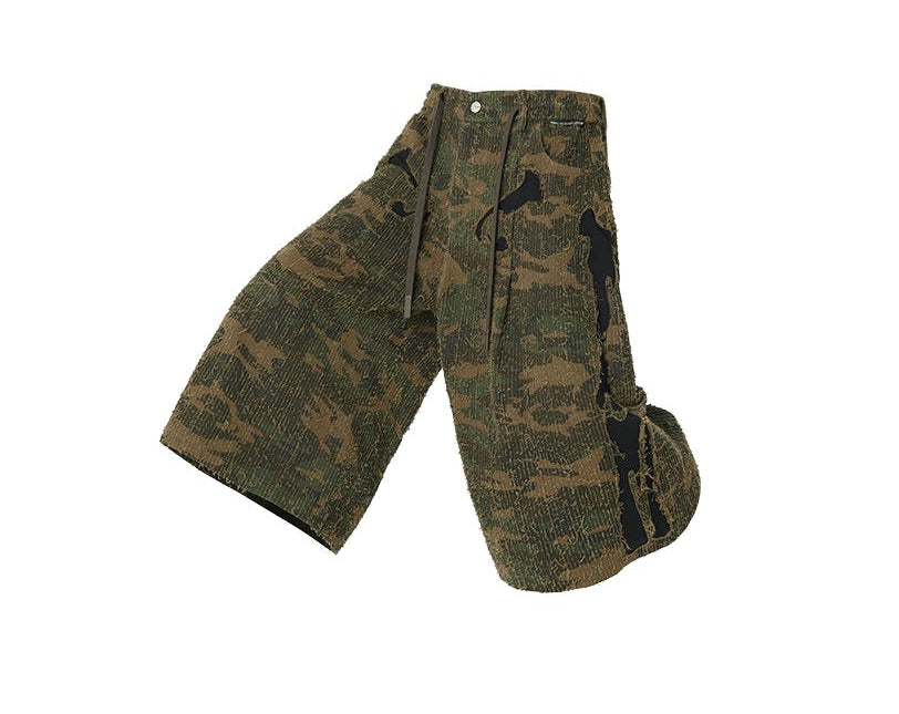 Patch Embroidery Camo Shorts