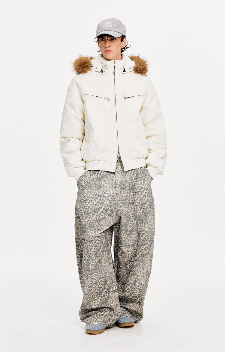 Detachable Hood White Duck Down Jacket