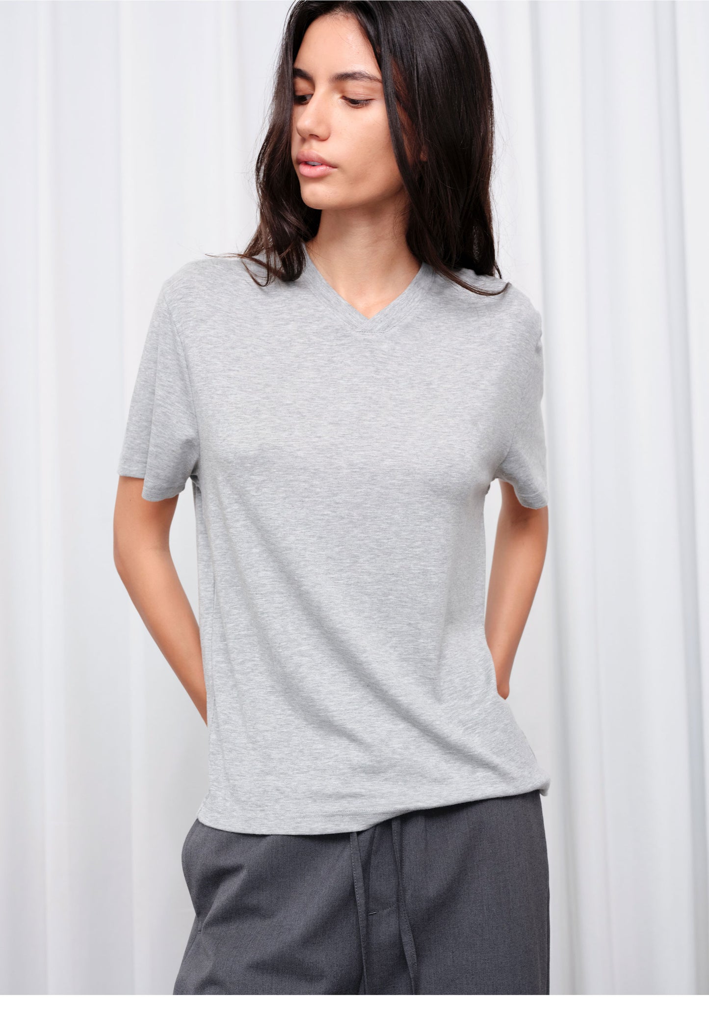 Elegant V-Neck Slim-Fit T-Shirt