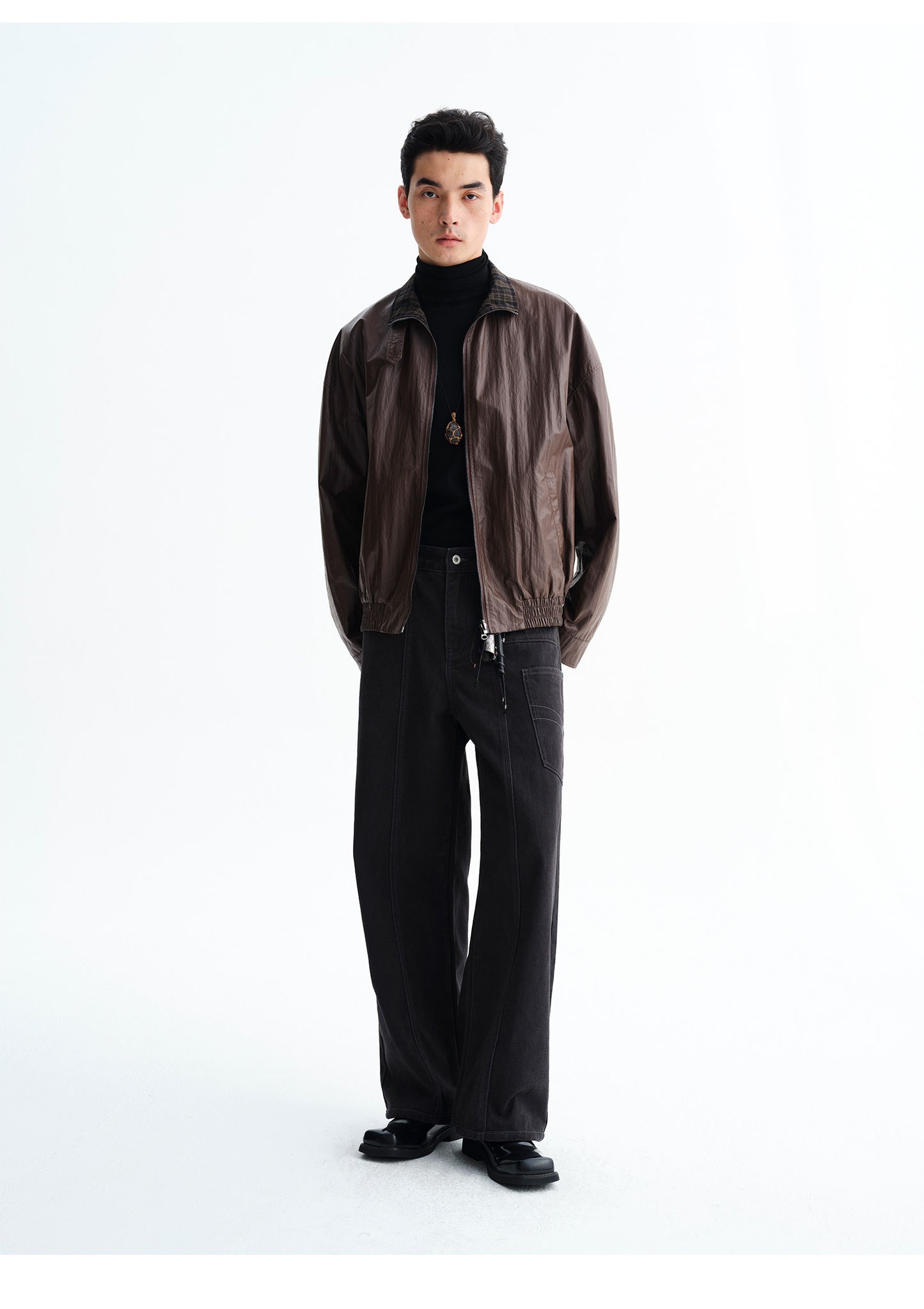 Retro Reversible Pleated Work Jacket