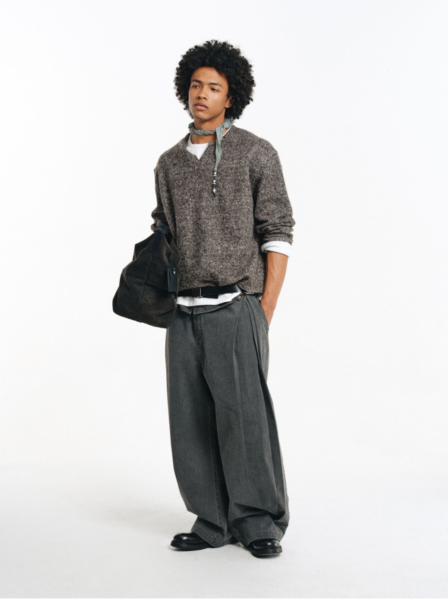 Wool Blend Faux Two-Piece Knit