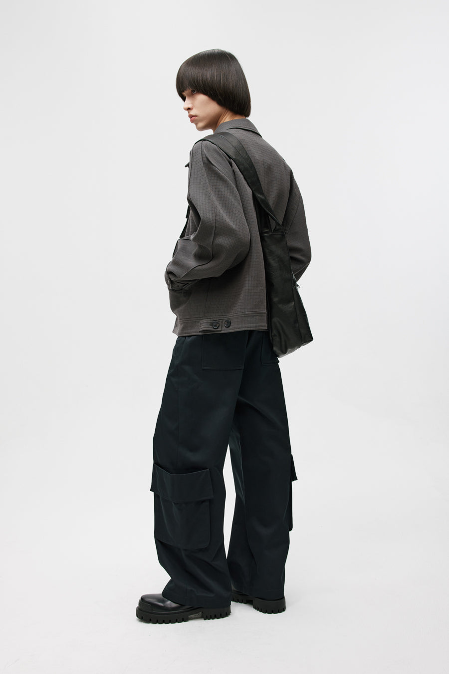 Drop Shoulder Loose Leaf Jacket