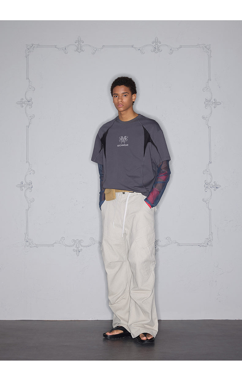 Mesh Patchwork Print T-Shirt