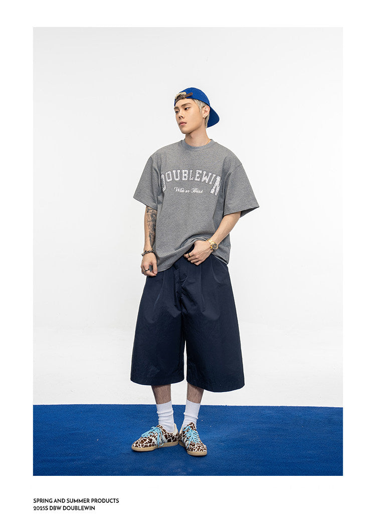 Gathered Relaxed-Fit Casual Shorts