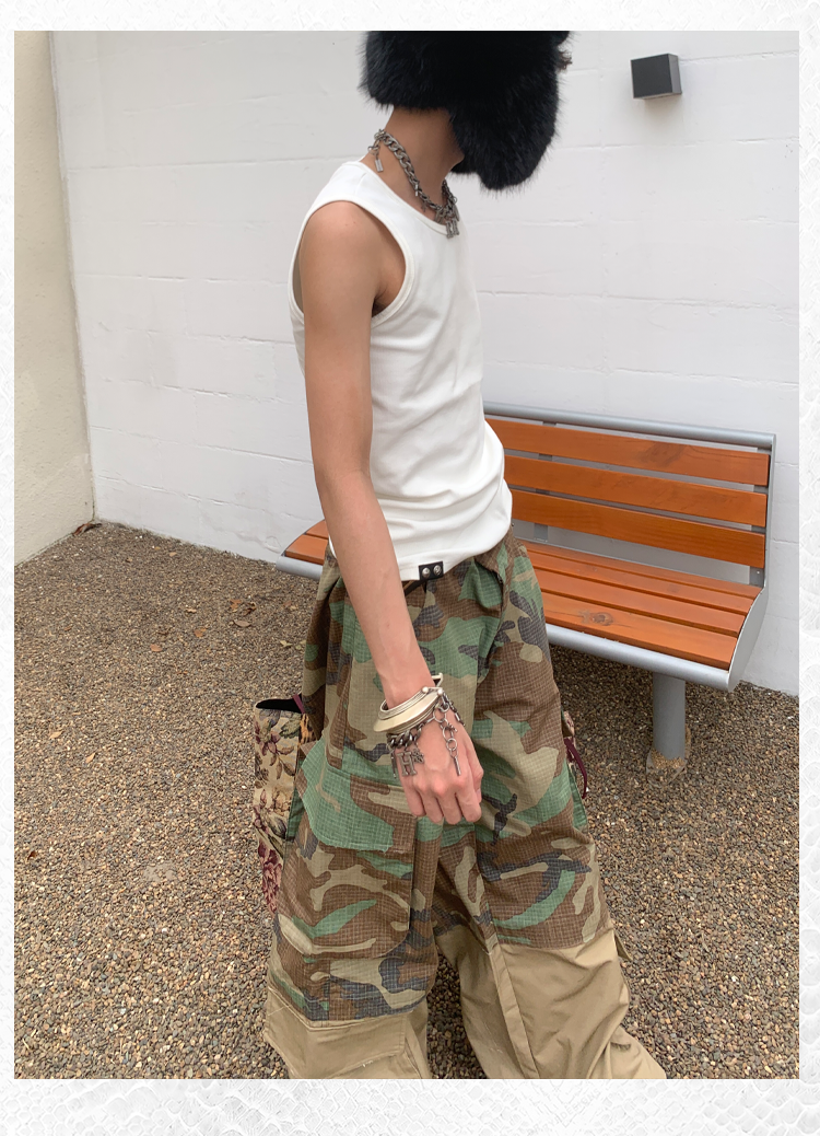 Multi-pocket casual camouflage  pants