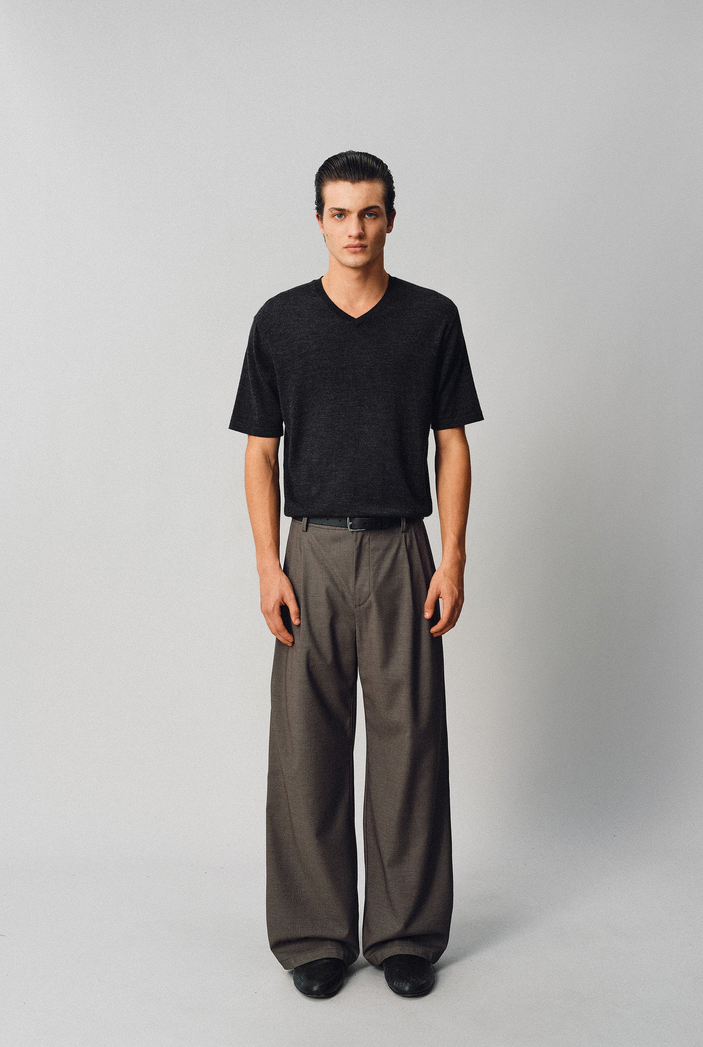 V-neck Wool Knit Shirt
