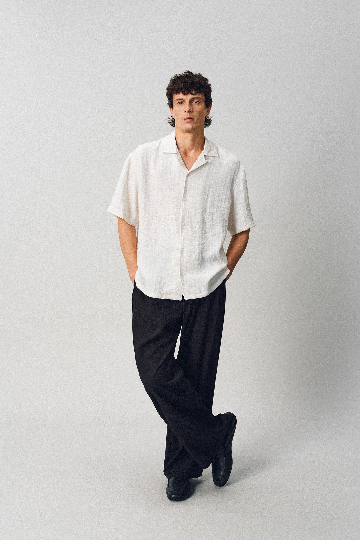 Jacquard Linen Striped Shirt