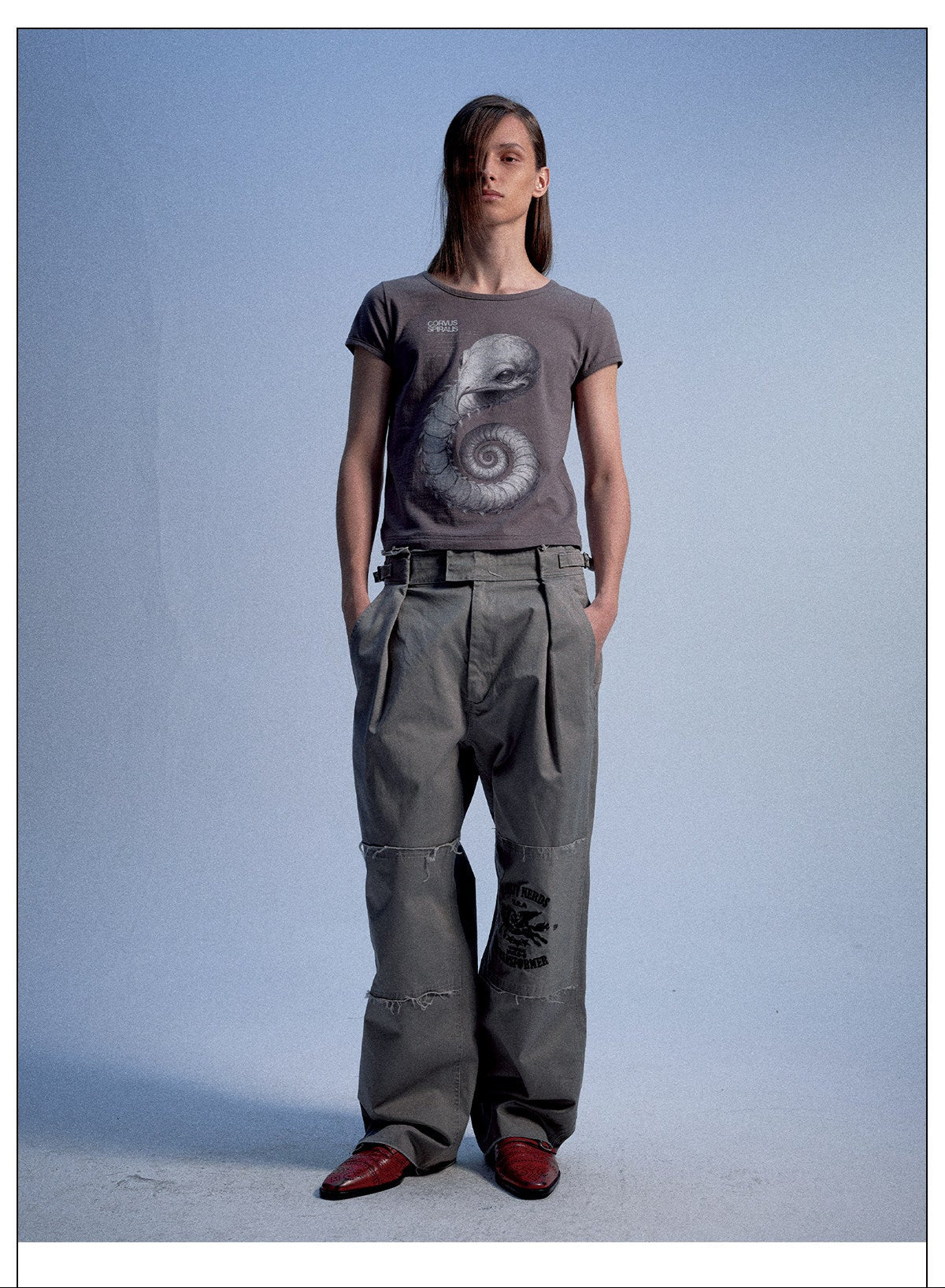 Embroidered Canvas Casual Pants