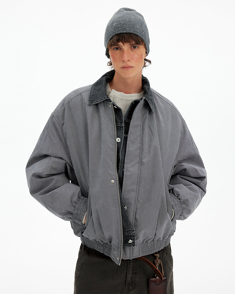 Faux Two-Piece Cotton Jacket