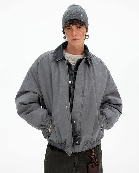 Faux Two-Piece Cotton Jacket