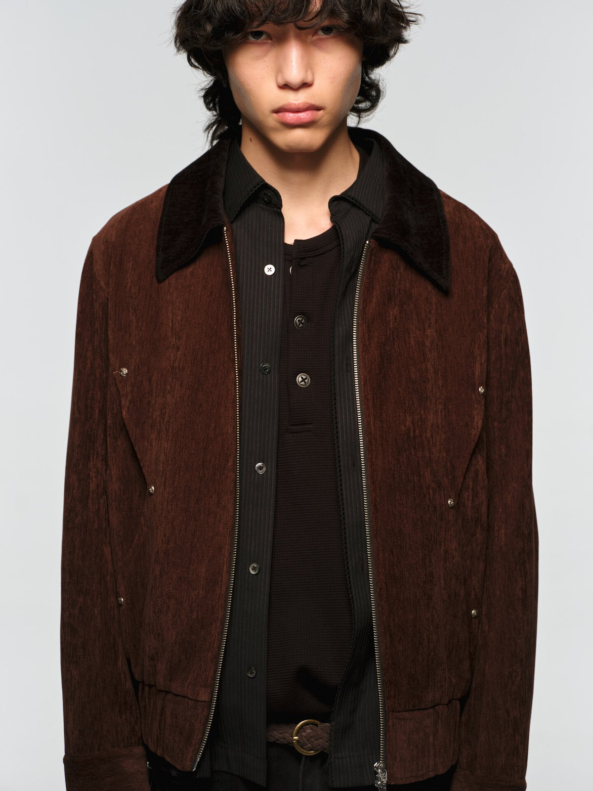 Short, Wide-Cut Velvet Jacket