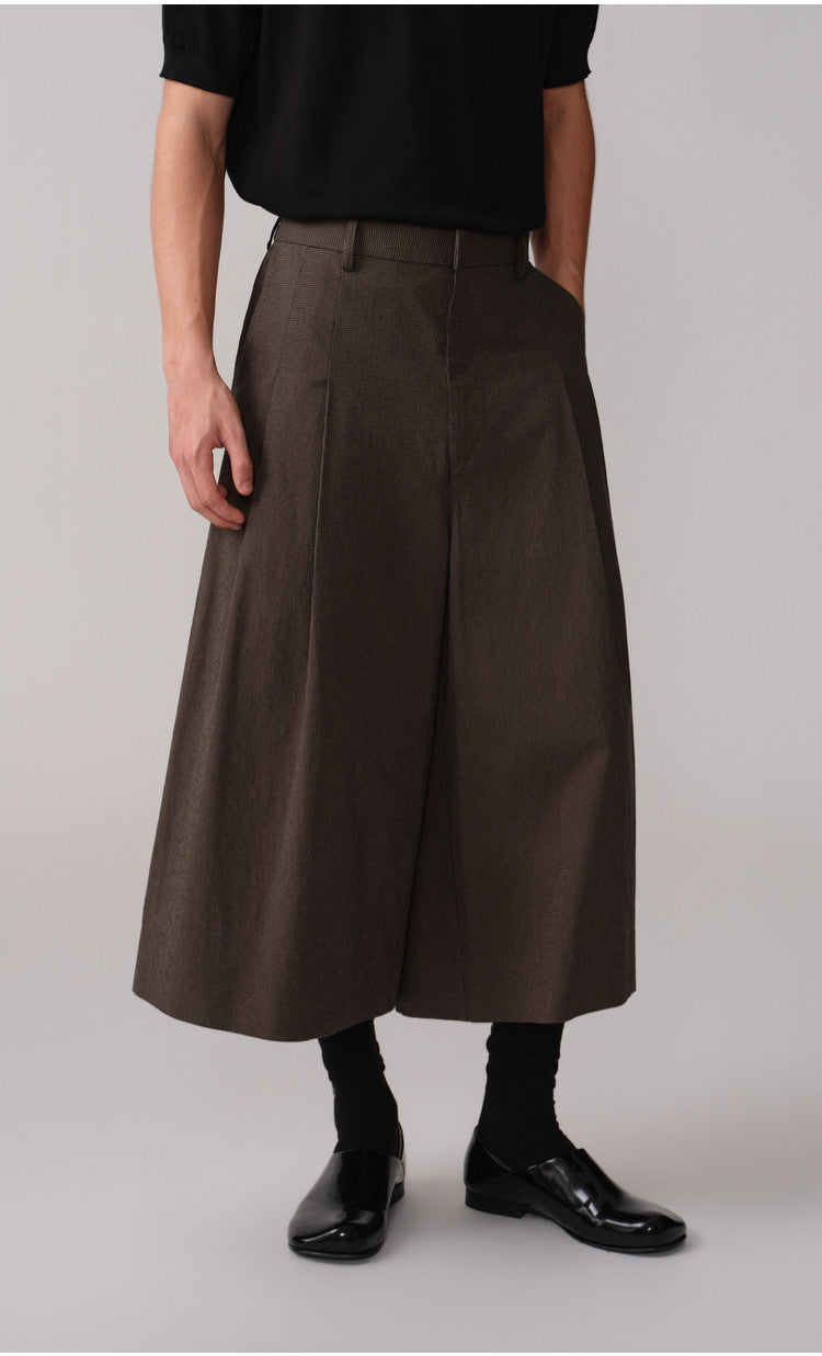 Vintage Houndstooth Pleated Shorts