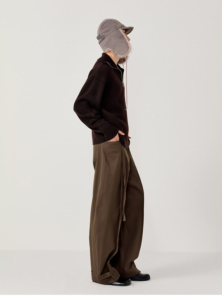 Half-Zip Stand Collar Sweater