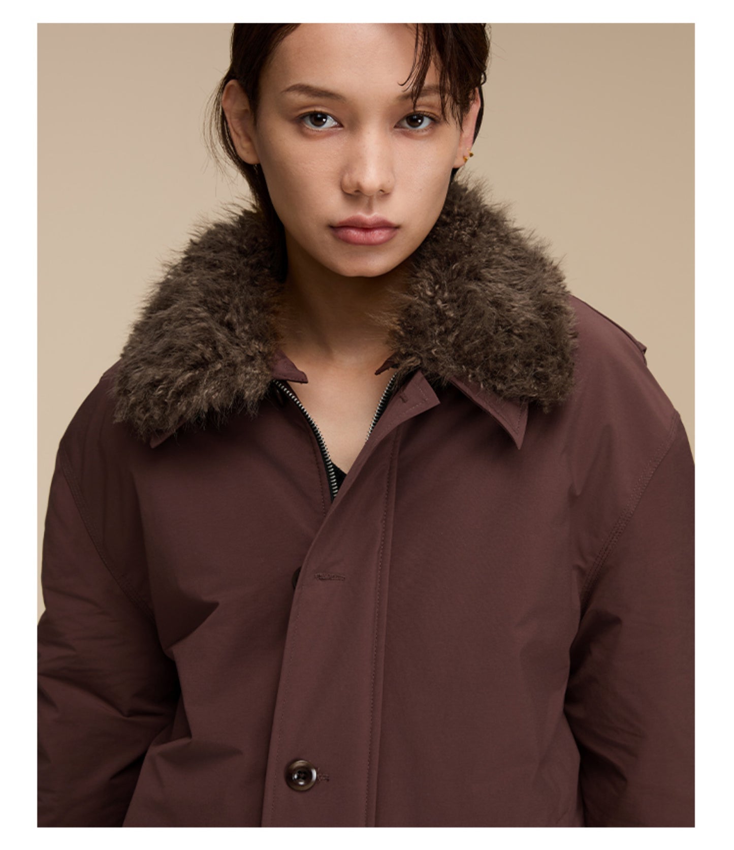 Detachable fur collar Cotton jacket