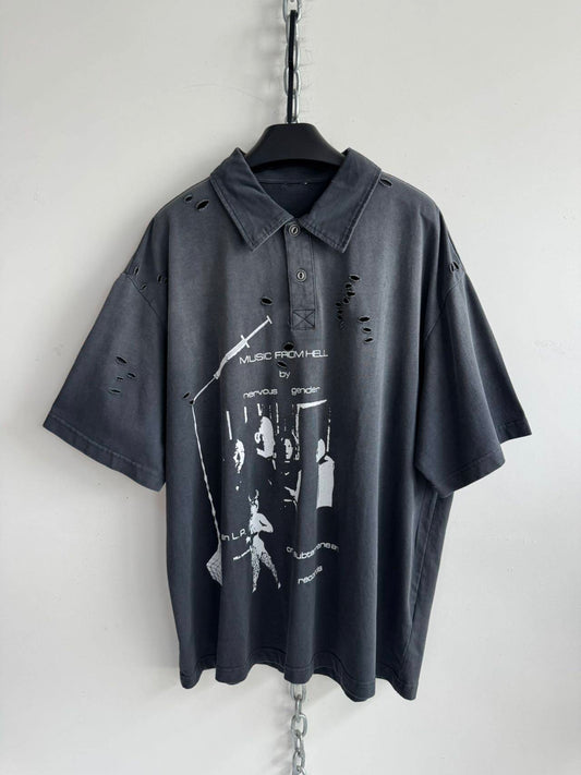 Distressed Washed Printed T-Shirt